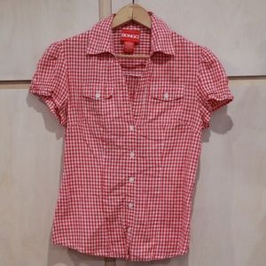Bongo Red Checkered Collared Shirt Juniors Size M